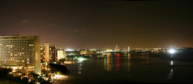 Tumon Bay at night. Looking South